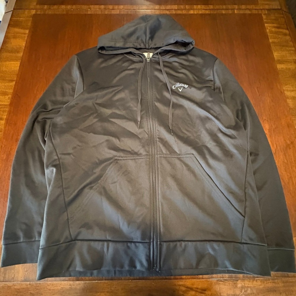 Callaway Full Zip Hoodie Black Golf‎ Athletic Jacket Performance Sweatshirt